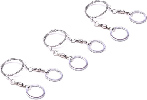 Lyka Distribution 3 Pack Wire Saw Survival I Stainless Steel Pocket Chainsaw Backpacking Gear I 22 Inch Light Weight Cable Cutting String I Emergency Camping Chainsaw Rope Kit for Cutting Trees & Wood