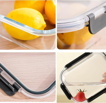 2Pcs 63oz Large Glass Food Storage Containers 8 Cups Family Size Set Baking Containers with Locking Lids Storing food,for Baking, Microwave, Oven, Leak Proof, for Freezer, Dishwasher