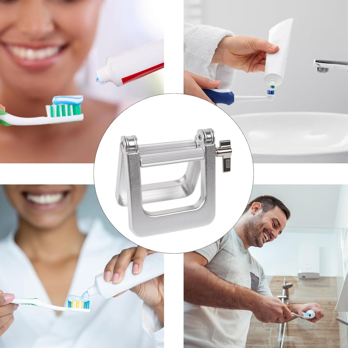 Toothpaste Squeezer,Aluminum Paint Tube Wringer - Space Saving Holder, Multifunctional Squeezing Tool for Hair Dye Ointment Salon Studio Home