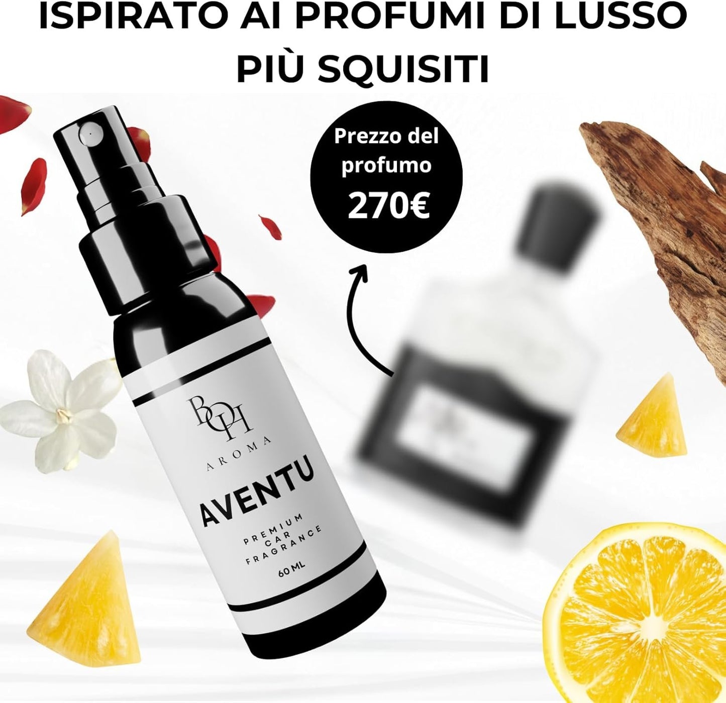 BOH Aroma CREED AVENTU Car Perfume - Car Perfume & Interior Air Freshener Neutralises Car Odors in Car, Car Perfume with Own Perfume, Car Interior Accessories - 60ml