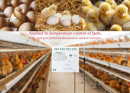 Yitouniu Tuya WiFi Temperature Sensor, 4CH Relay Switch, Independent Control, Home Automation,iOS Android Application, Dry contact,Compatible with Alexa and Google Home