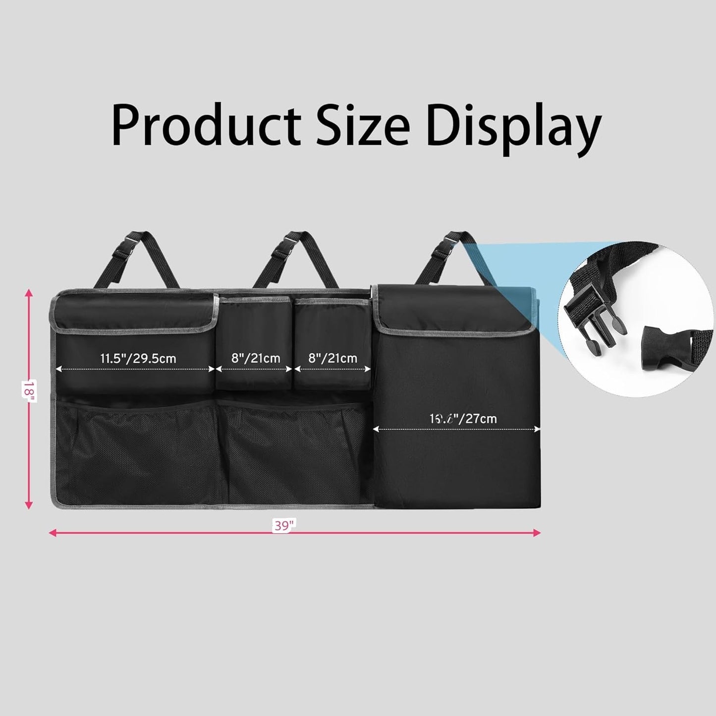 Xinthail Car Trunk Organizer for Mazda CX5/CX-5 CX30/CX-30 CX50/CX-50 CX9/CX-9 CX3 CX7/CX-7 GS GT I Sport Touring Carbon Edition SUV - Spacious Storage, Backseat Hanging Bag, Tissue Holder