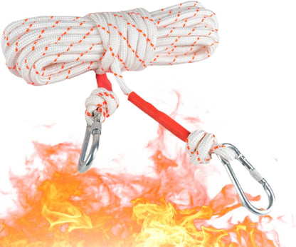 Escape Safety Rope, Steel Wire Core Climbing Cord, Double Hook Design, Portable Rescue Tool, Ideale per Hiking, Campeggio, Costruzione, Outdoor Adventures, Mountaineering, 0,47 inch