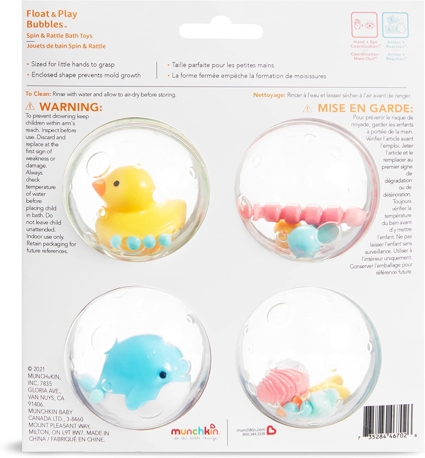 Munchkin Float and Play Bubbles Bath Toy, 4 Count