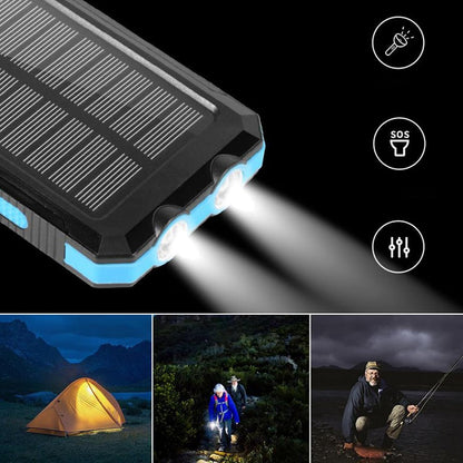 Solar Charger Powered Bank,Fast Charging Solar Battery Pack | Wireless Battery Pack with Compass Waterproof Survival Gear for Men, Women & Outdoor