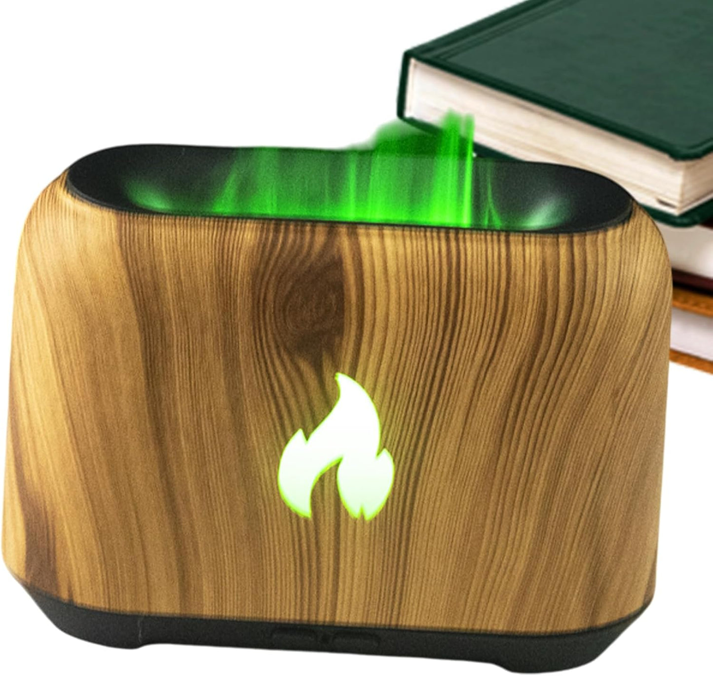 Multicolor LED Flame Mist Humidifier and Aromatherapy Diffuser - Ultra-Quiet 150ml USB-Powered Cool Mist Humidifier with 7-Color Light Effects for Bedroom, Office, Home, and Car