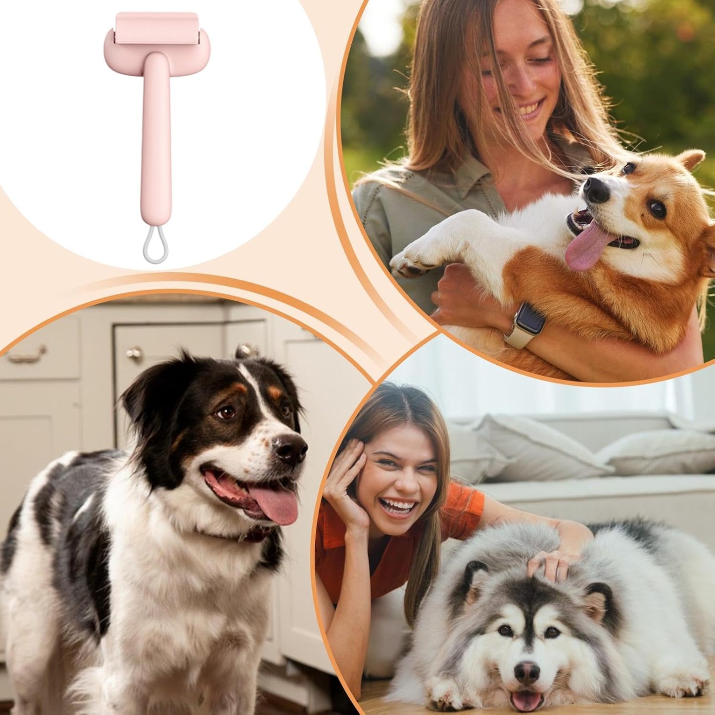 Shedding Brush, Dematting Comb, Mat Detangling Remover Grooming Tool Stainless Steel, Ergonomic Abs Handle, Comfortable Grip for Dogs and Cats Matted Hair, 9.45 Inches