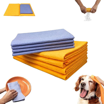Ultra-Absorbent Miracle Cleaning Shammy, 8 Premium Multi-Purpose Cleaning Shammy Chamois Towel Cloth, Super Absorbent Reusable Washable Scratch-Free Shammy Cloth for Car Pet Floor Cleaning (1Set)