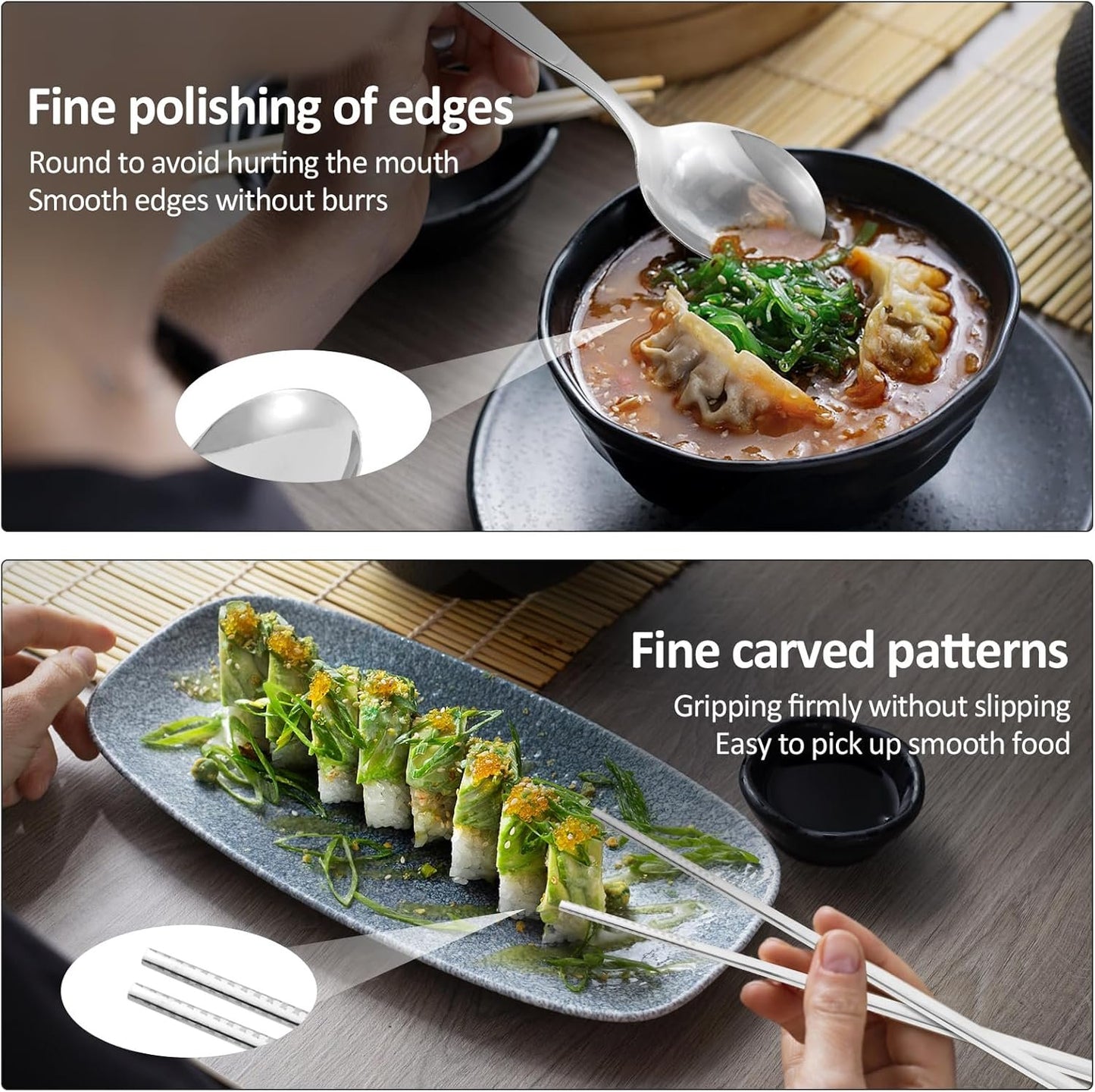 Stainless Steel Travel Cutlery Set with Case, Portable Stainless Steel Flatware Set for Camping Office Travel and Outdoor Dining Dishwasher Safe