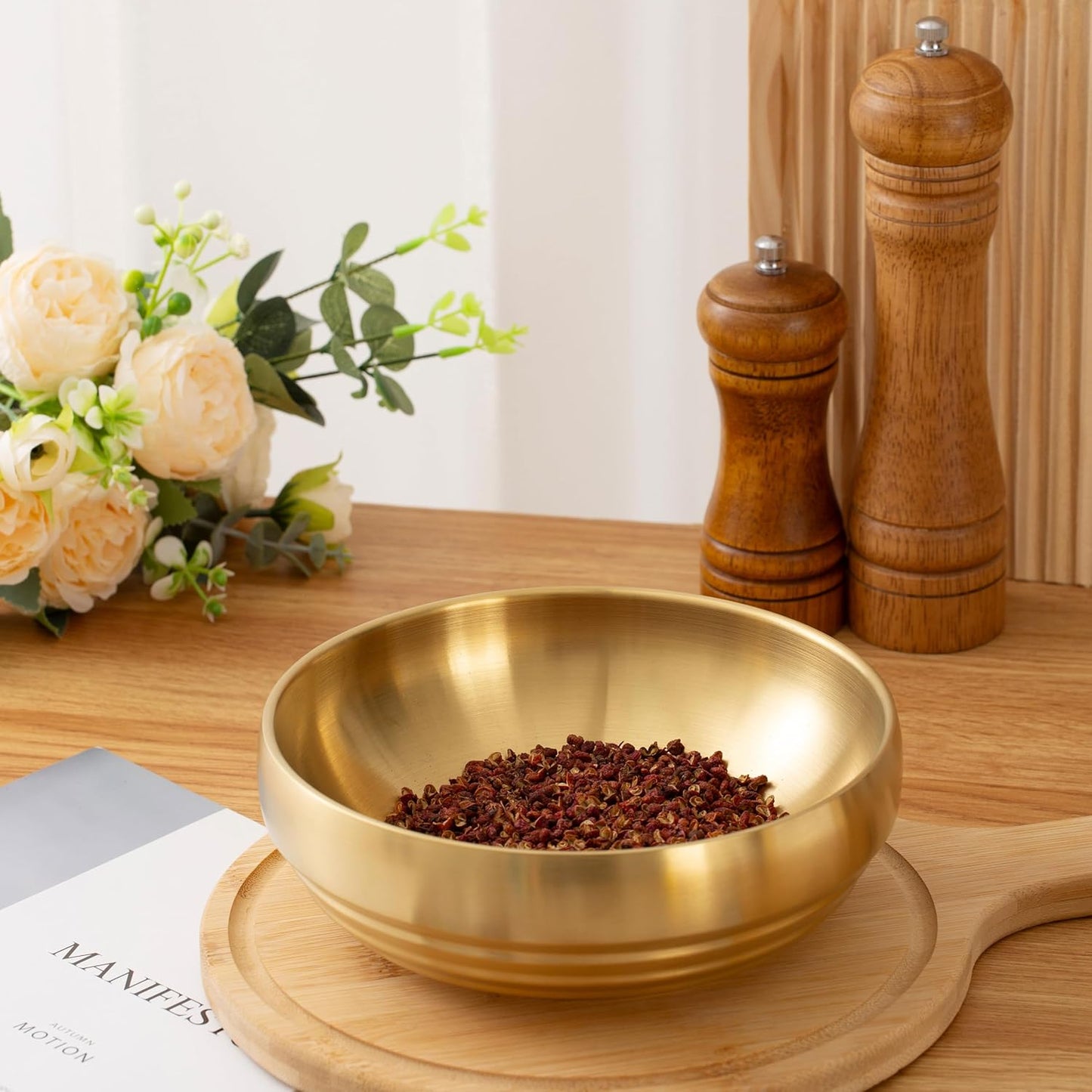 CM CHIC MONDAY Large Decorative Key Bowl - Entryway Table Key Holder, Home Decor Catch All (Gold)