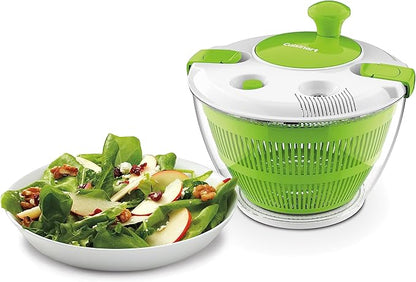 Cuisinart Large Spin Stop Salad Spinner- Wash, Spin & Dry Salad Greens, Fruits & Vegetables, 5qt, CTG-00-SAS1