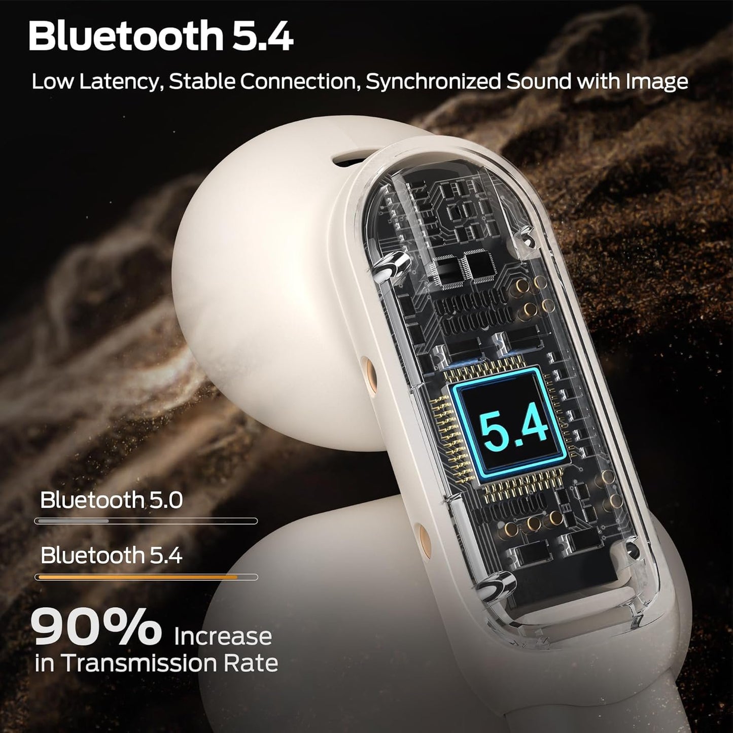 Monster Open AC601 Bluetooth Earbuds - Comfortable Clip-On Wireless Earbuds with Bluetooth 5.4, 32H Playtime Earbuds with ENC Clear Talk, IPX5 Waterproof & Touch Control for Any Occasion (White)
