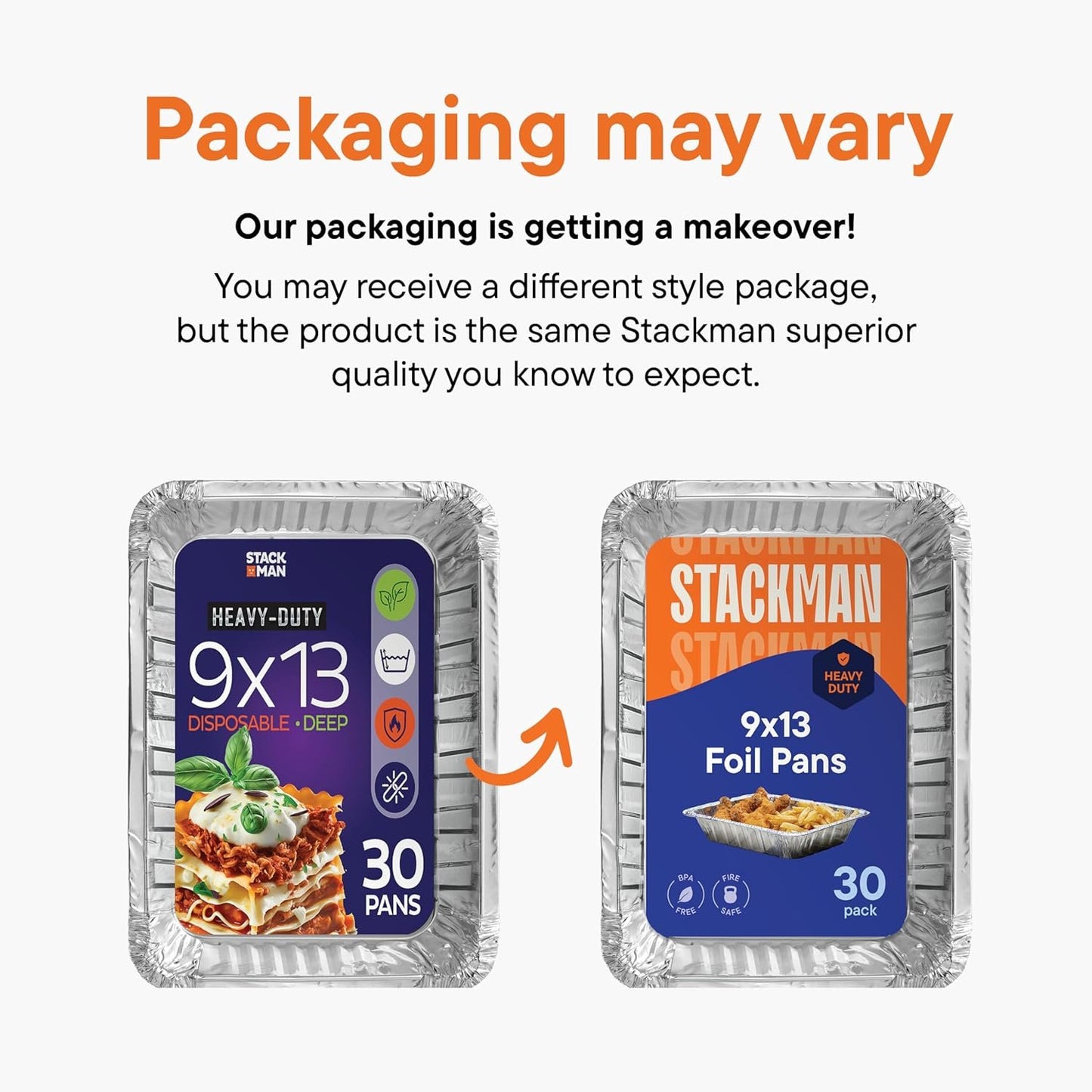Aluminum Pans 9x13 Disposable Foil Pans [30-Pack] Heavy-Duty Baking Pans, Half-Size Deep Steam Table Pans - Tin Foil Pans Great for Cooking, Baking, Heating, Storing, Food Prepping by Stack Man