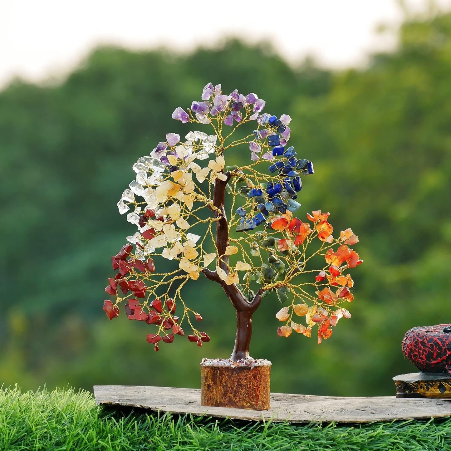Chakra Crystal Tree of Life - Gem Stones and Spiritual Decor - Home Decor Gifts, Money Tree, Healing Crystal Gifts for Women