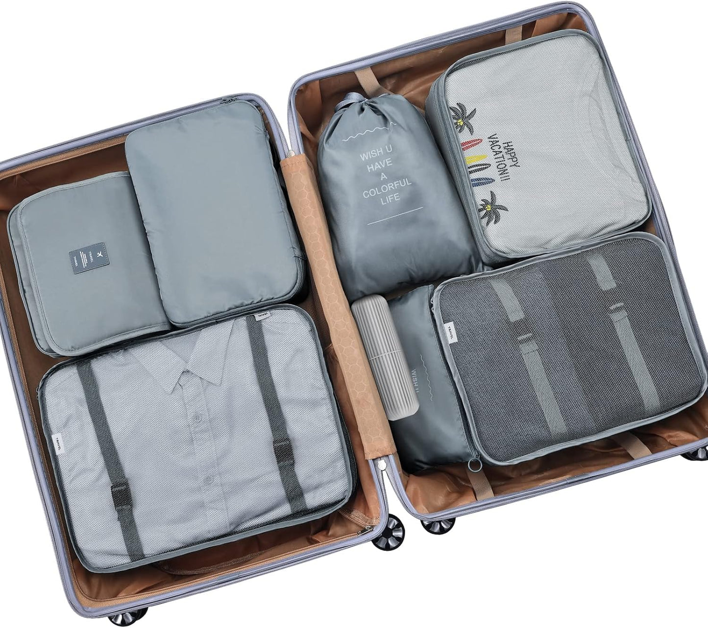Joyoldelf Suitcase Organizer 9 Pieces Set, Packing Cubes for Packing Cube, Waterproof Travel Luggage Travel Organizer Set