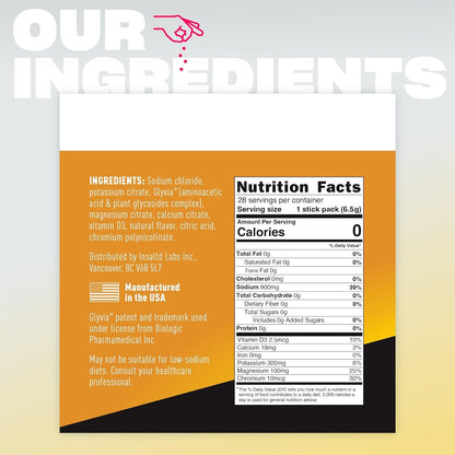 Insaltd™ Sugar Free Electrolytes Powder Packets with No Stevia Aftertaste | High-Potency Hydration Packets | Keto Electrolyte Drinks | Intermittent Fasting Drink Mix | 28 Pack