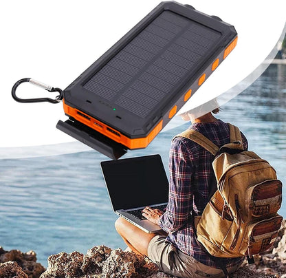 Solar Charger, Portable Charger for Phones, 20000mAh Wireless Bank, 6.22x3.07x0.98 inches, Fast Charging Device, Built-in Flashlight, Ideal for Camping, Hiking, Outdoor