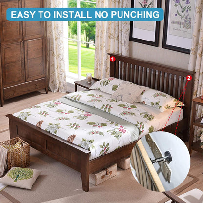 Neadbuddy 2PCS Black Adjustable Bed Frame Anti-Shake Tool, Headboard Stoppers with Free Furniture Pads and Screws, No More Creaking, Protect The Wall from Banging, Easy to Install (1.18-4.72in)