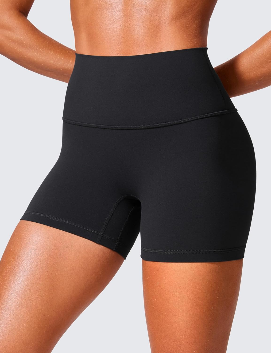 CRZ YOGA Womens Butterlift High Waist Scrunch Butt Biker Shorts 4 Inches - No Front Seam Workout Yoga Gym Booty Shorts