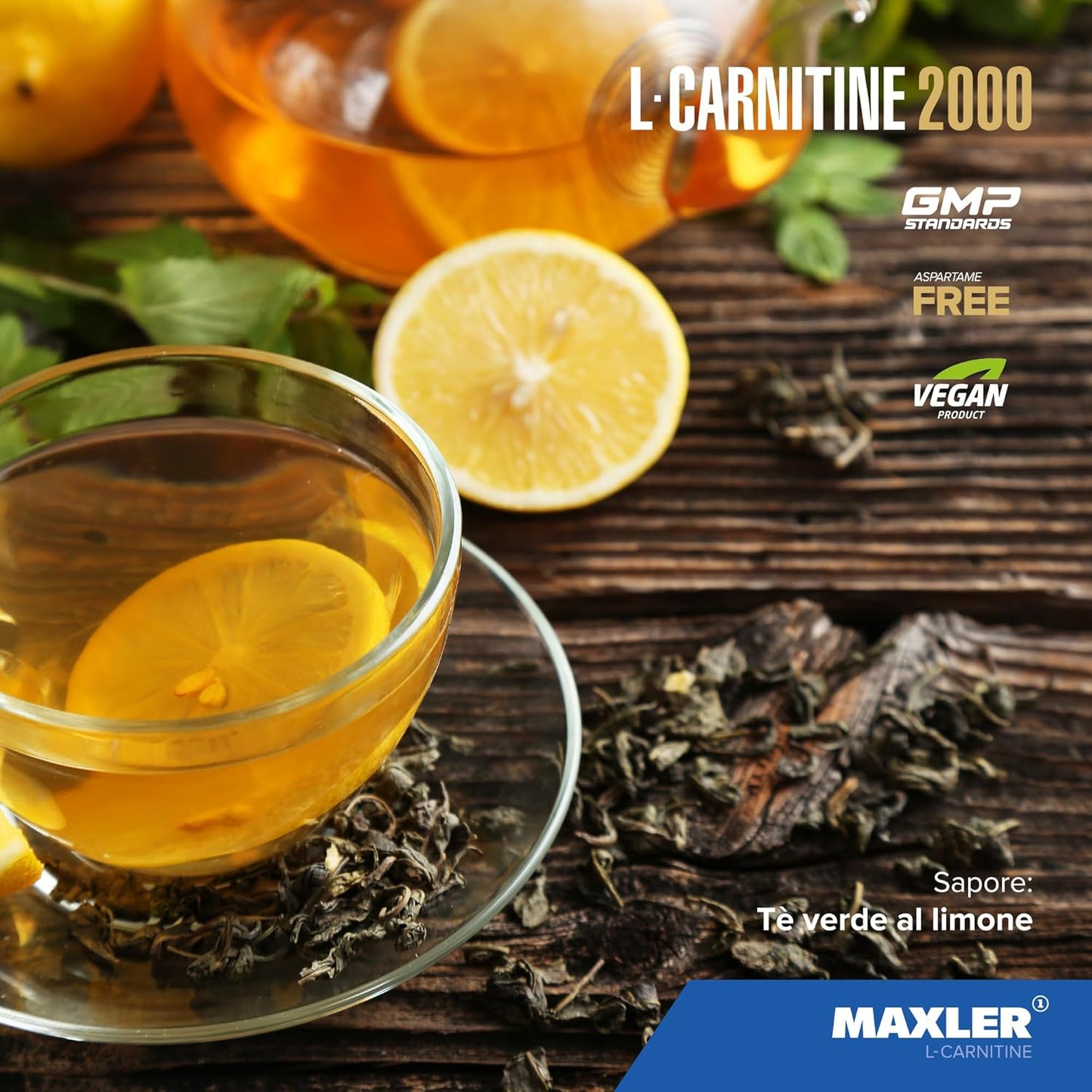 Maxler L Carnitine Liquid High Dose – L Liquid Carnitine – Vegan and Sugar Free – Rich in Flavour – Optimally Dosed – 2000 mg L-Carnitine per Serving – Green Tea with Lemon – 1000 ml