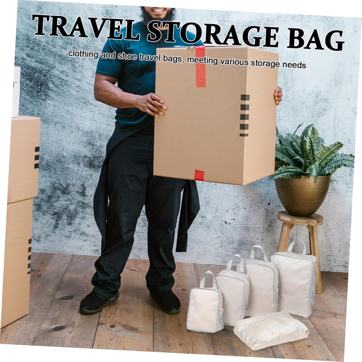 TOGEVAL Travel Essential: 5pcs Compression Packing Cubes for Suitcase Shoes and Clothing Water-resistant Compact and Designed for Organization