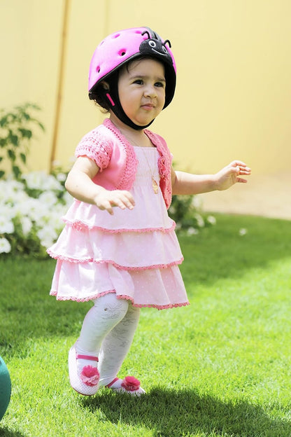 SafeheadBABY Award-Winning Infant Safety Helmet Baby Helmet for Crawling Walking Ultra-Lightweight Baby Heagear Expandable and Breathable Toddler Soft Helmets - Ladybird Pink