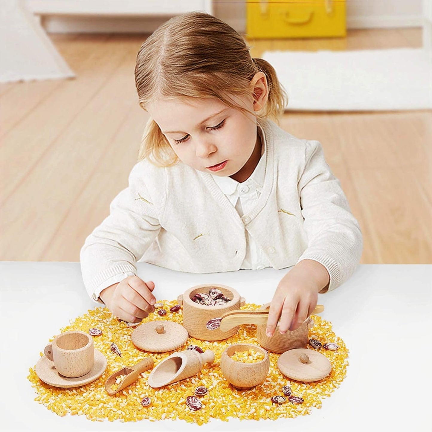 MONT PLEASANT Sensory Bin Toys for Toddlers Montessori Toys, Waldorf Toys, Pretend Play Dish and Tongs- Fine Motor Learning Toys for Sensory Table Activities