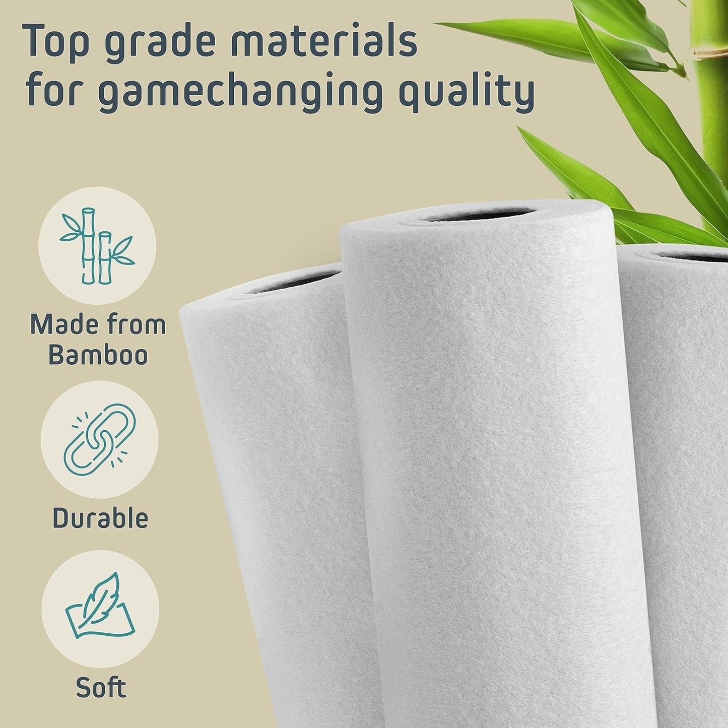 Ecolifestyle Reusable Paper Towels Washable – 3 Rolls, 20 Sheets (11"x11") | Made of Bamboo, Super Absorbent, Machine Washable, Eco-Friendly Alternative to Paper Towels | Perfect for Kitchen & Beyond