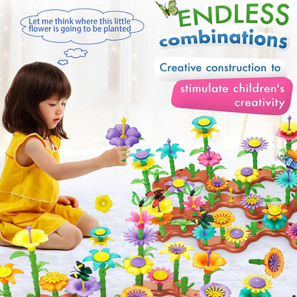 322 Pcs Flower Garden Building Toys for Kids, Build A Flower Garden Toy Sets - Educational Stem Preschool Construction Creative Play Toys for Girls Age 3, 4, 5, 6, 7, 8, Ideal Christmas Birthday Gift