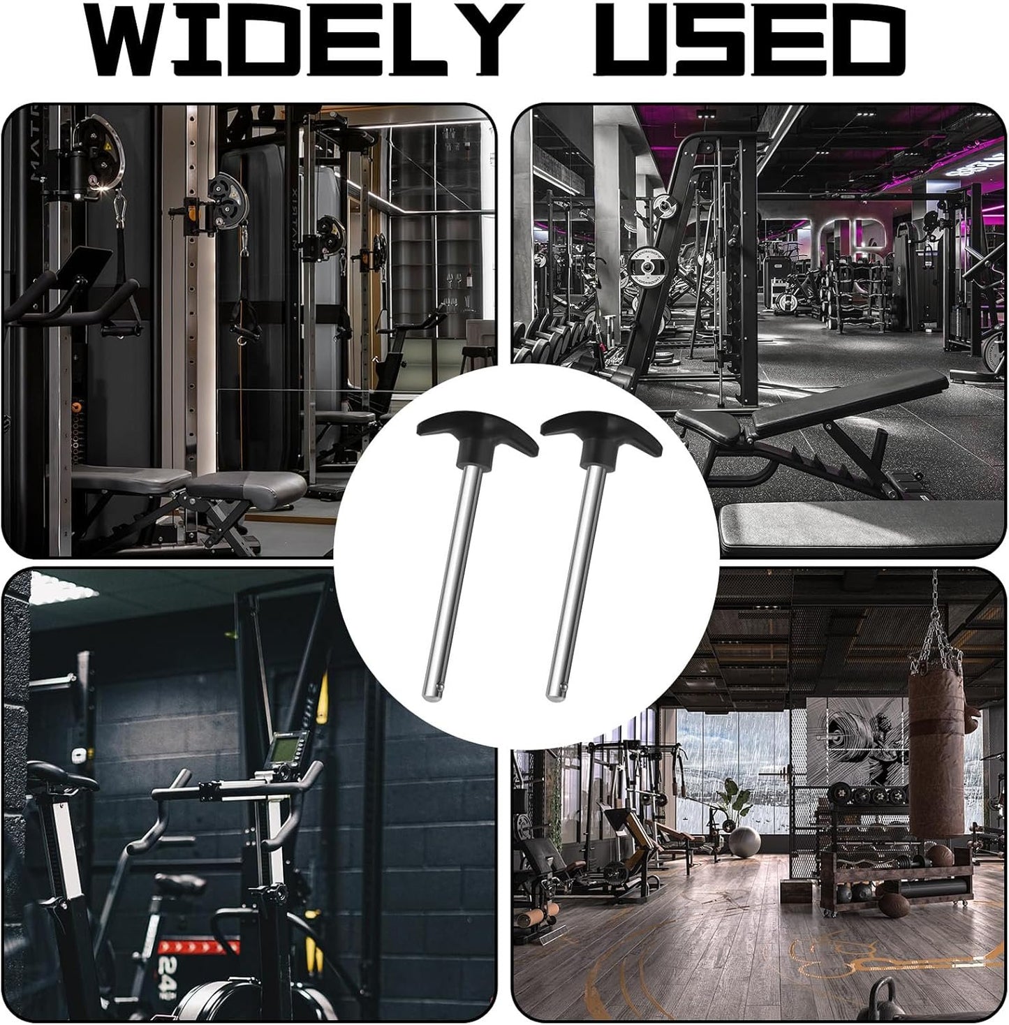 2Pcs Gym Weight Stack Pin, Locking Space Gym Pin Crescent-Shaped Drop Set Pins Gym Stainless Steel Training Loading Pin, Gym Pins for Weight Stack Home Gym Health Club Exercise Machine Accessories