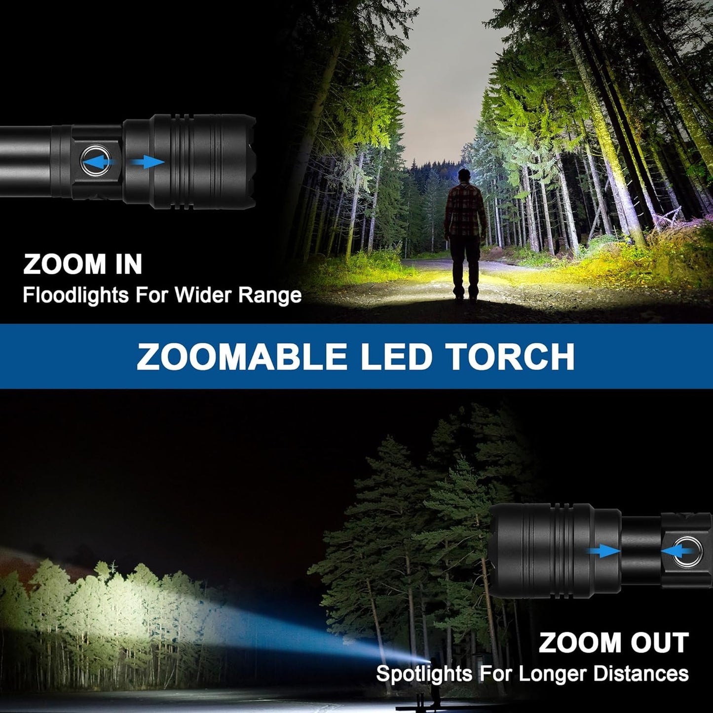 Rechargeable Flashlight 200000 High Lumens, Tactical Led Flashlight with LCD Display, Brightest Flashlight Powerful XHP70.2, Flash Light IPX7 Waterproof for Camping, Hiking, Emergency Gift