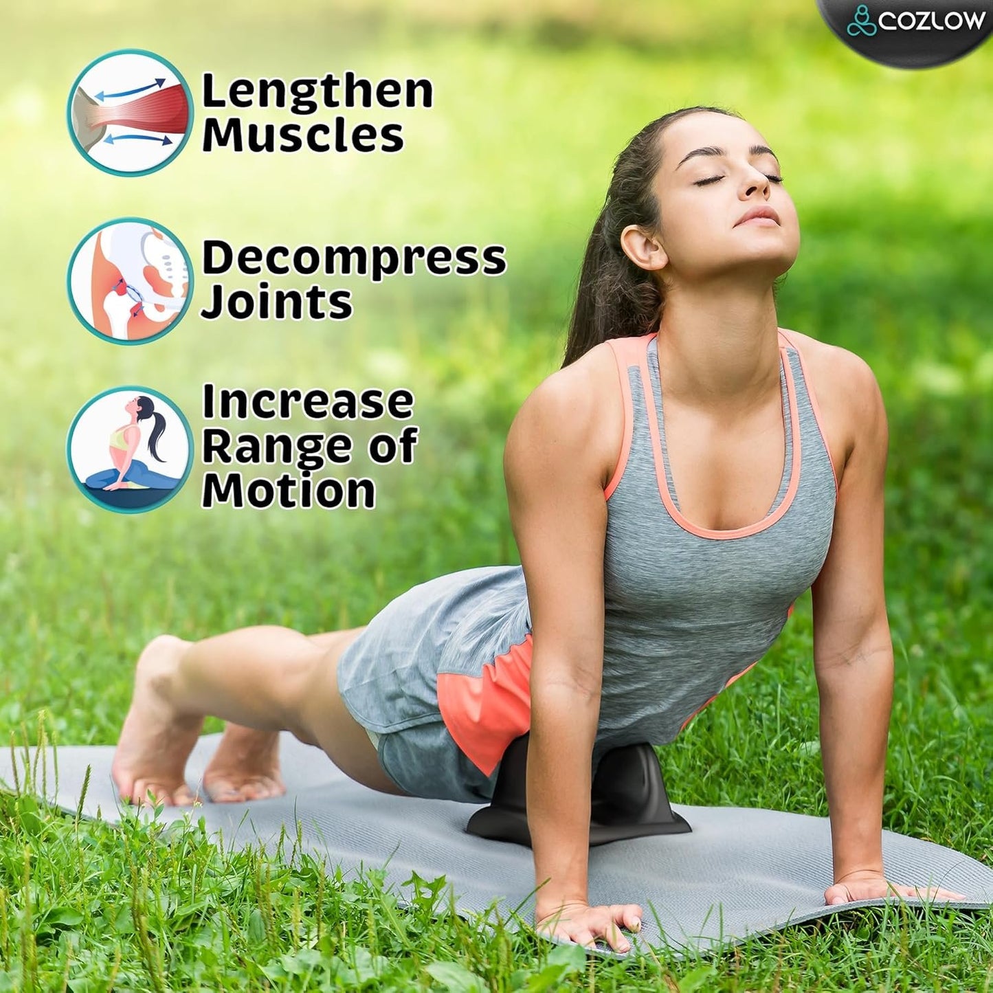 Psoas Release Massage Tool - Black - Back & Hip Flexor Muscle Stretcher - Deep Tissue Massage Tool for Myofascial Release - Trigger Point Massager for Pain Relief & Quick Recovery - by Cozlow
