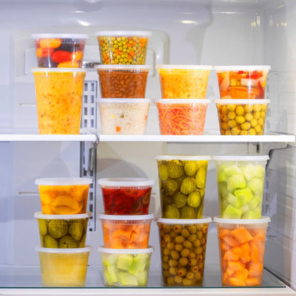 Munfix Deli Food Containers with Lids - (24 Pack) 24-32 Oz Quart Size for Takeout Meal Prep Storage, BPA-Free, Dishwasher, Microwave Safe
