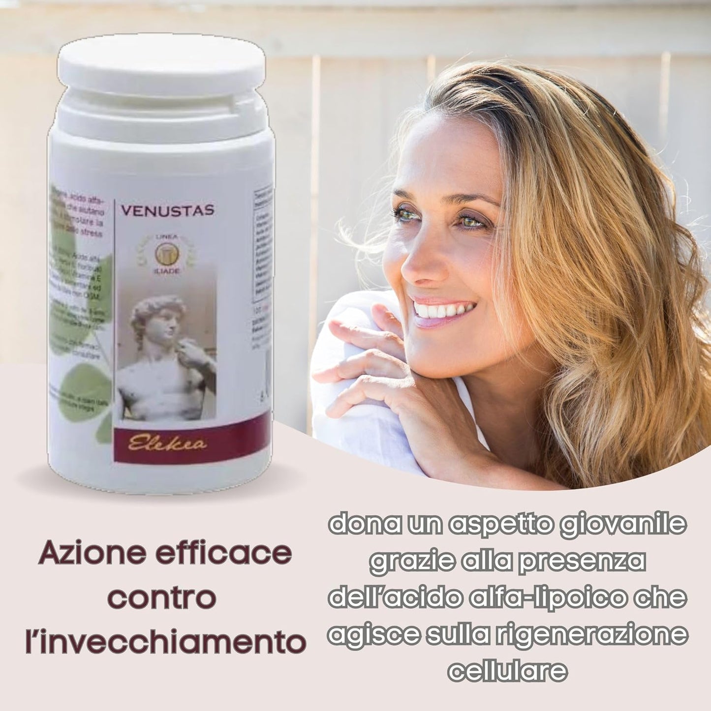 VENUSTAS Detoxifying Collagen Supplement, Alpha Lipoic Acid and Vitamin C Supplement, Bright Skin, Anti-Aging, Cellular Regeneration, Antioxidant and Anti-Inflammatory Action, 100 Capsules 430 mg