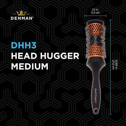Denman (Medium) Thermo Ceramic Hourglass Hot Curl Brush - Hair Curling Brush for Blow-Drying, Straightening, Defined Curls, Volume & Root-Lift - Orange & Black, (DHH3)