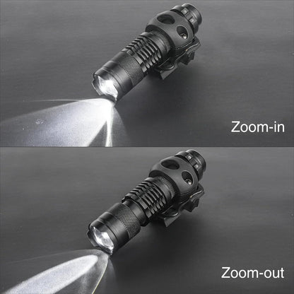 rdzzwxw Military Helmet Light, Mini Zoomable Tactical Flashlight with Strobe/Strong/Low Lamp, Compact Helmet Mounted LED with Fast Helmet Clip Rail, 100 Lumens Scout Light for Outdoor Cycling Hiking