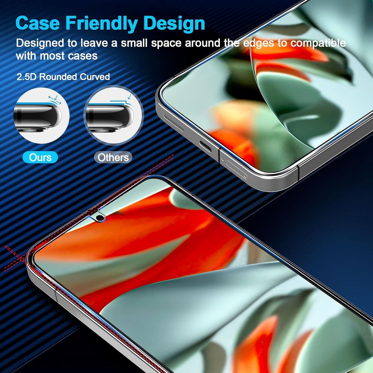 3 Pack Glass Screen Protector for Google Pixel 9, Ultrasonic Fingerprint Unlock, HD Clear Case Friendly Tempered Glass for Google Pixel 9 Screen Protector 5G