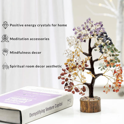 Chakra Crystal Tree of Life - Gem Stones and Spiritual Decor - Home Decor Gifts, Money Tree, Healing Crystal Gifts for Women