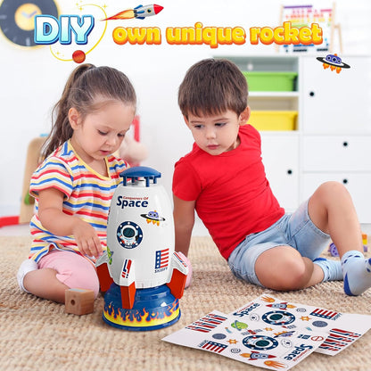 Skirfy Sprinklers for Yard Rocket Outdoor Water Toys for Kids, Rocket Design Powered Lift Off 9-16ft & Spin, Summer Garden Water Play Toys & Birthday Gift for Girls Boys Age 3-12 Year Old