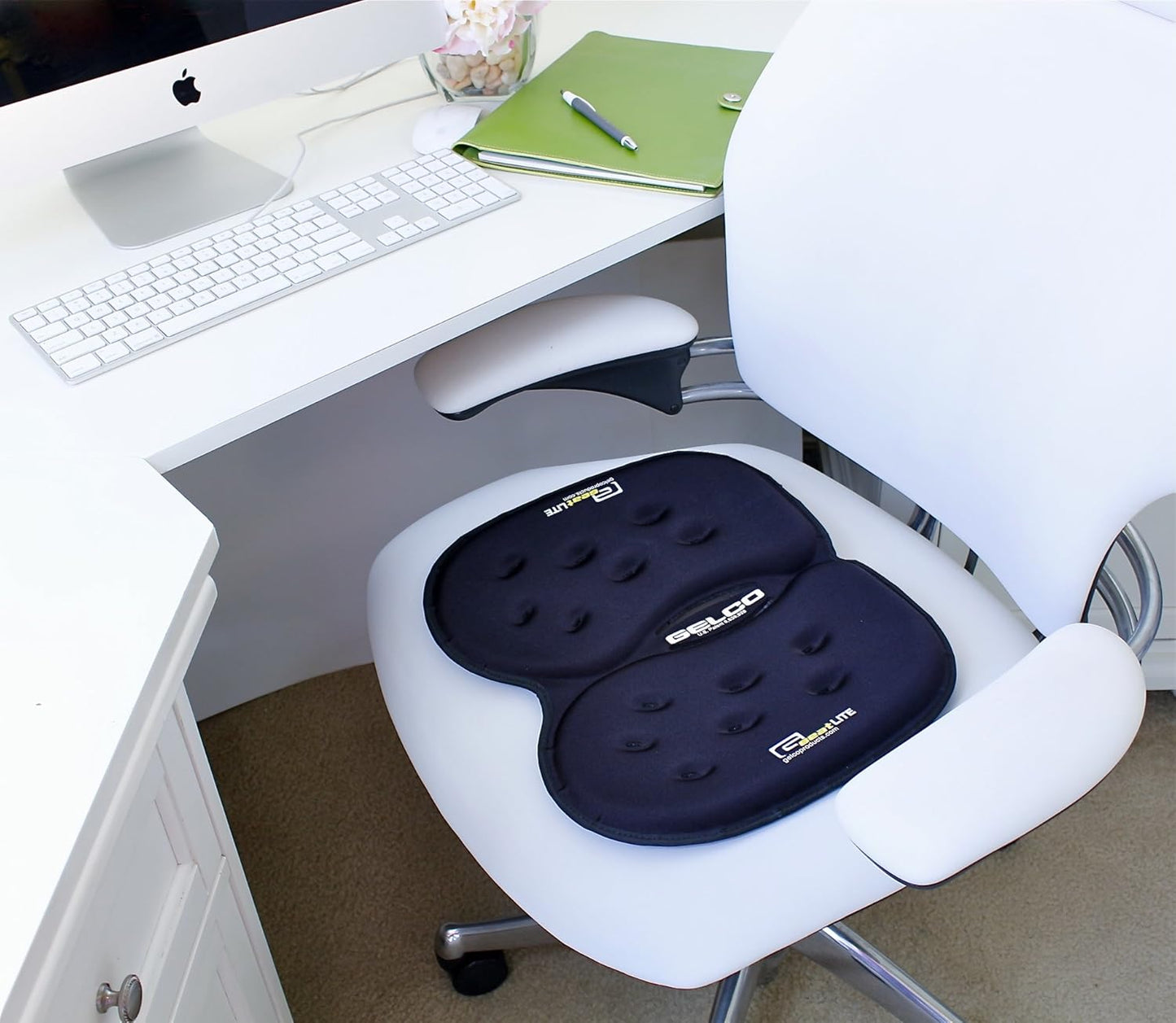 GSeat LITE Travel Gel &Foam Cushion | Back Pain, Sciatica & Pressure Relief | Relieves Tailbone Discomfort, Promotes Healthy Posture| Ergonomic Comfort | Car, Commute, Airplane and Travel Comfort