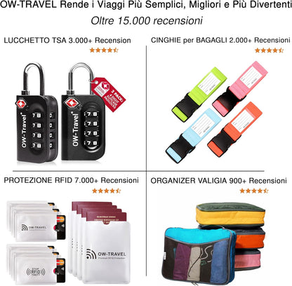 OW-Travel Compression Suitcase Organizer, Easy Organization, Travel Compression Cubes, 2 Medium and 1 Large for Backpack, Travel Accessories, Essential Holiday Gifts, 3 Pcs Black