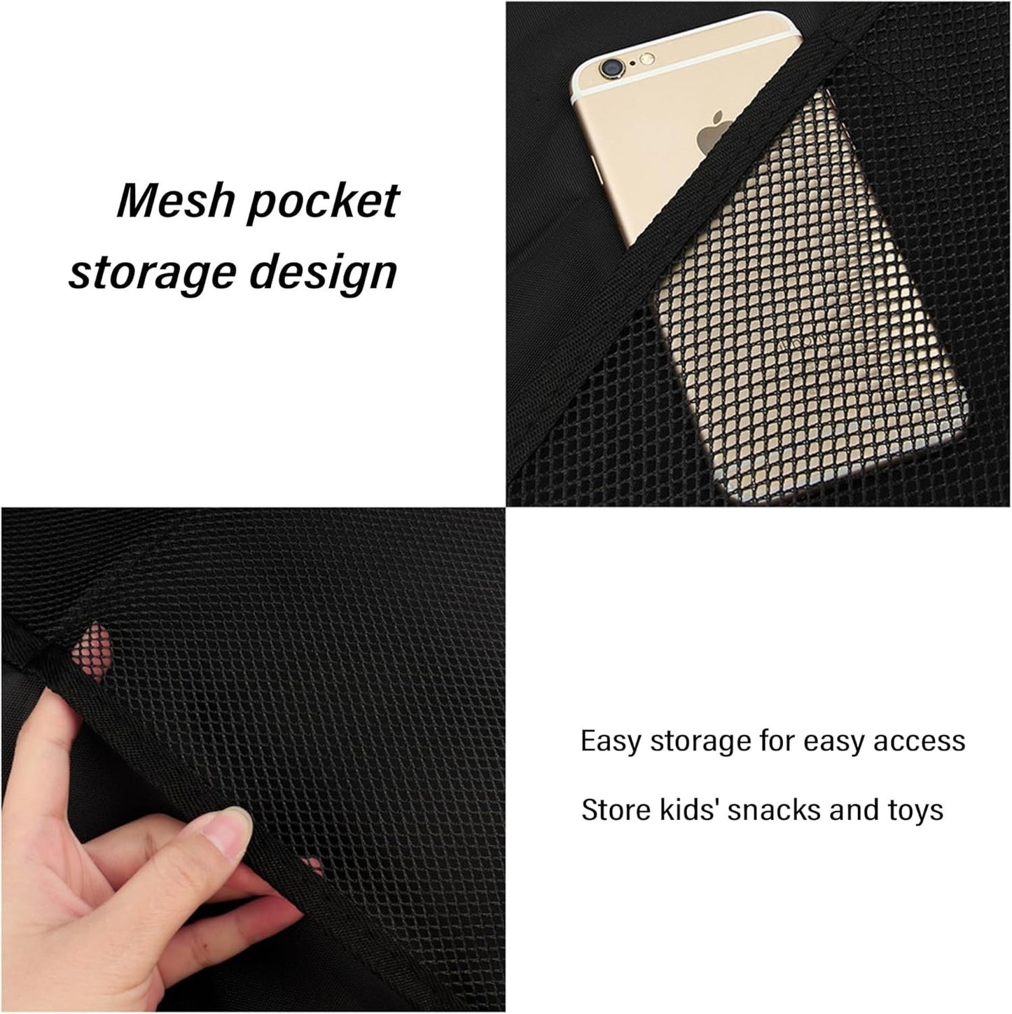 2PCS Car Seat Protector for Baby Carseat,Waterproof Kick Mats Back Seat Cover for Kids,Universal Car Back Seat Organizer Car Accessories Interior for Most Cars Trucks SUVs(Lanyard mounting)