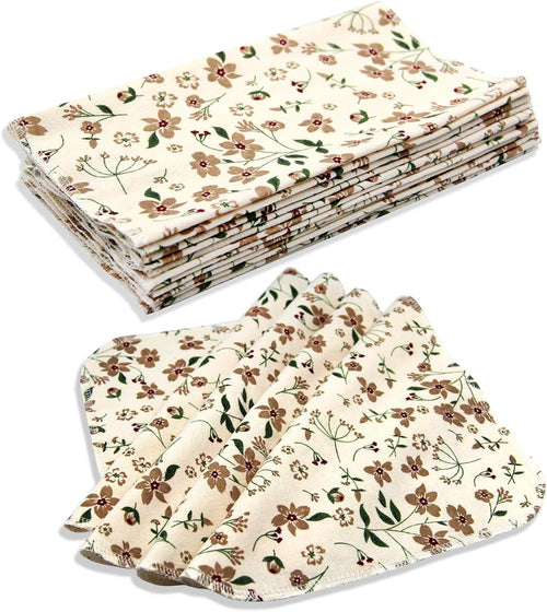Pinowu Reusable Paper Towels Cotton Cloths (12pcs), Absorbent Kitchen Dishcloths (10x10 inch) Washable Paperless Towels Zero Waste Alternative Napkins for Kitchen Household Cleaning