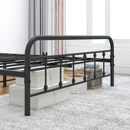 DUMEE Full Bed Frame with Headboard and Footboard Metal Platform Bed Frame Full Size Bed Slats Support No Box Spring Needed,Textured Black