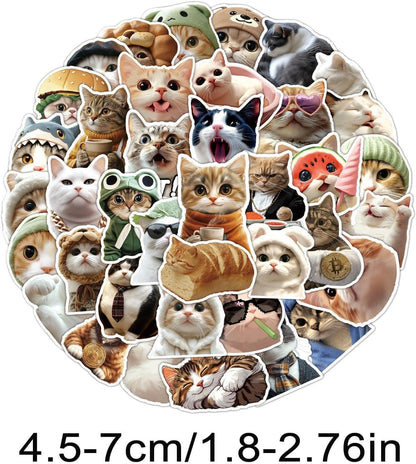 Cat Stickers, Cute Cat Stickers | Cute Animal Stickers - Waterproof Decorative Secals Favors for Teens Adults Girls Boys