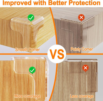 E-PRONSE New Baby Proofing Corner Protector: 12 Pack Extra Large Clear Table Corner Protectors for Corners and Edges