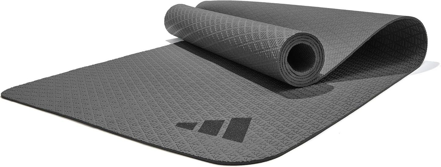 adidas Yoga Mat - 4mm Thick Exercise Mat, Non-Slip, Pilates, Stretching, Fitness & Gymnastics, Yoga Accessories for Women, Home Gym & Workout Mat, Home Gym Equipment