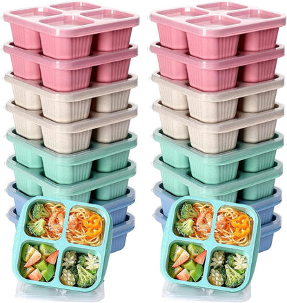 Kakating 16-Pack Bento Snack Boxes - Double Compartment Condiment Containers | Meal Prep Containers Reusable - Lunchable Container Adult