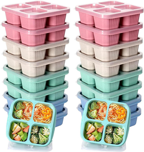 Kakating 16-Pack Bento Snack Boxes - Double Compartment Condiment Containers | Meal Prep Containers Reusable - Lunchable Container Adult