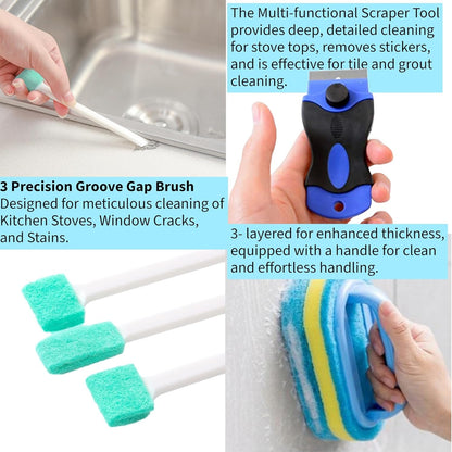Cleaning Supplies Scrub Brushes for Crevice Brush Cleaning Brushes Scrubber Dust Sponge Tools Cleaning Essentials Set of 10 Cleaning Brush